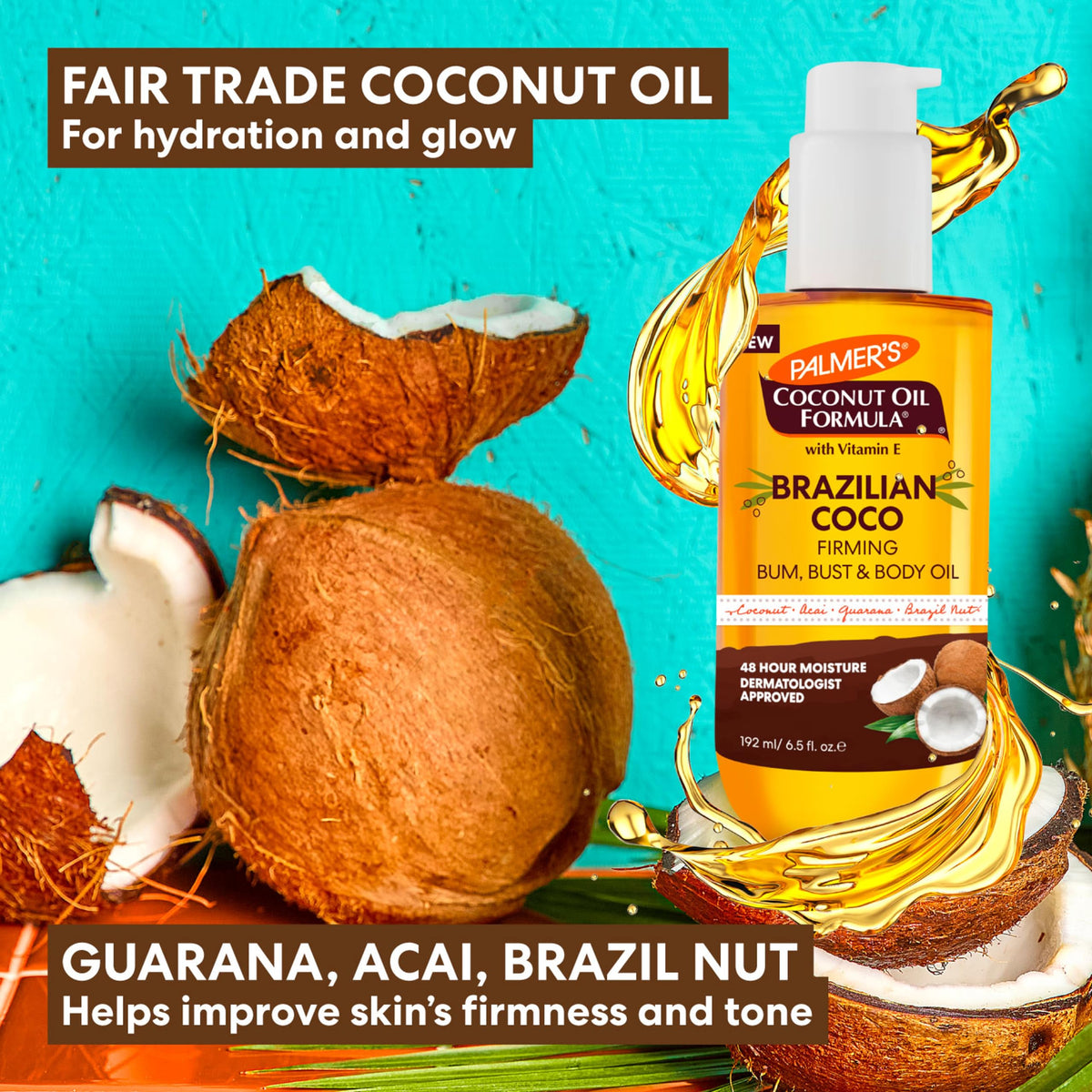 Palmer's Brazilian Cocoa Firming Body Oil texture close-up