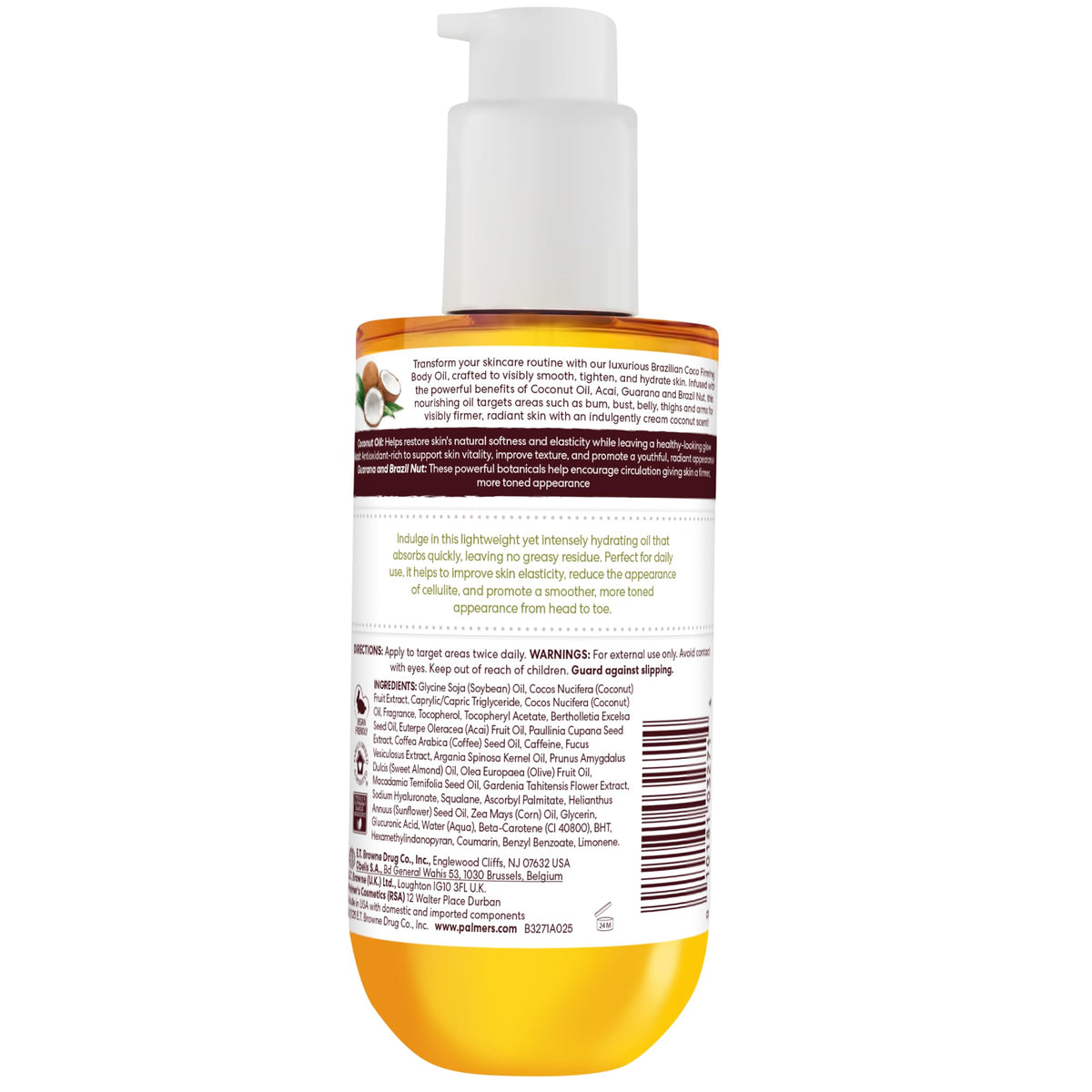 Palmer's Brazilian Cocoa Firming Body Oil with coconut and nuts