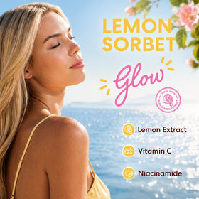 Palmer's Brightening Lemon Sorbet Body Oil with fresh lemons