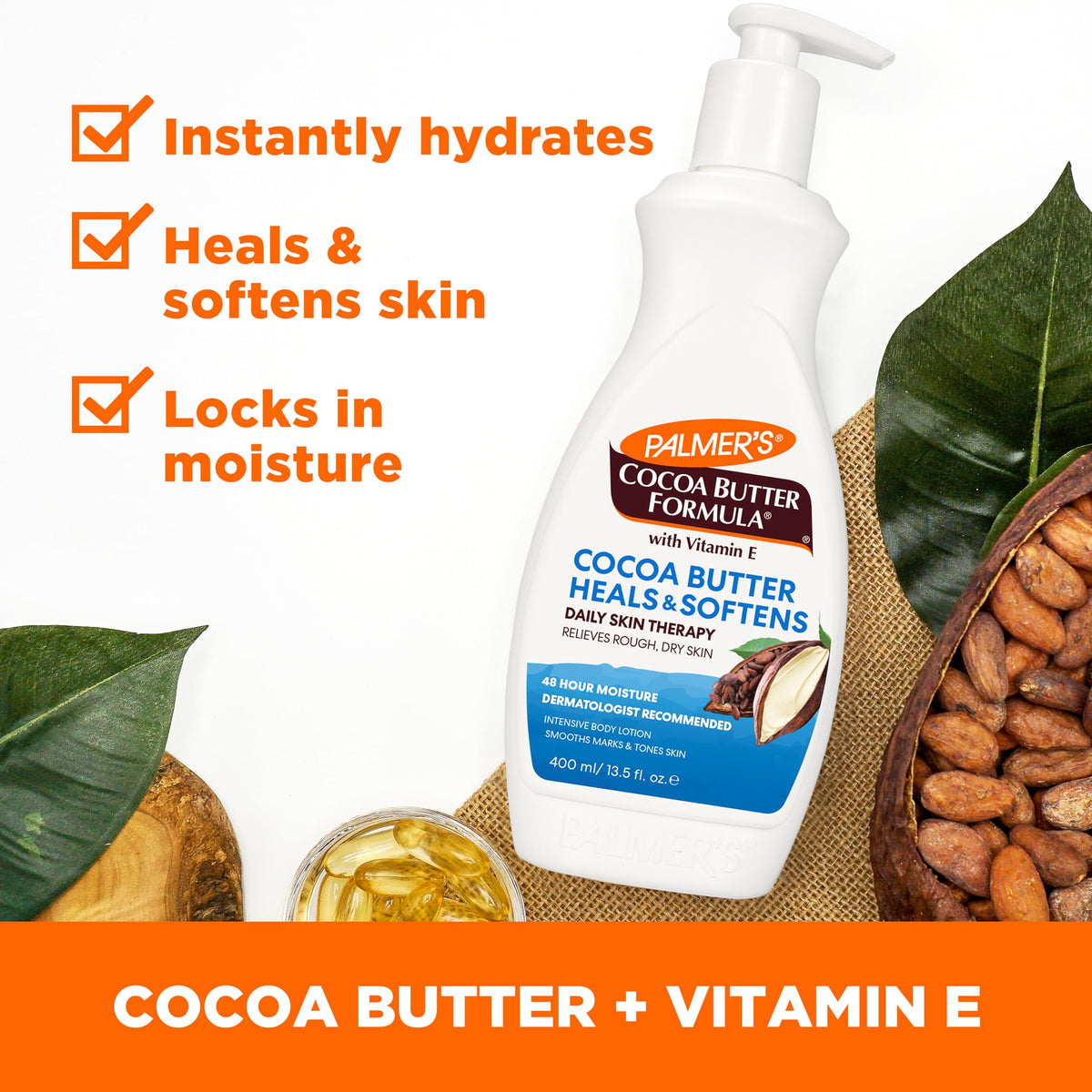 Palmer's Cocoa Butter Body Lotion 13.5 Fl Oz back view