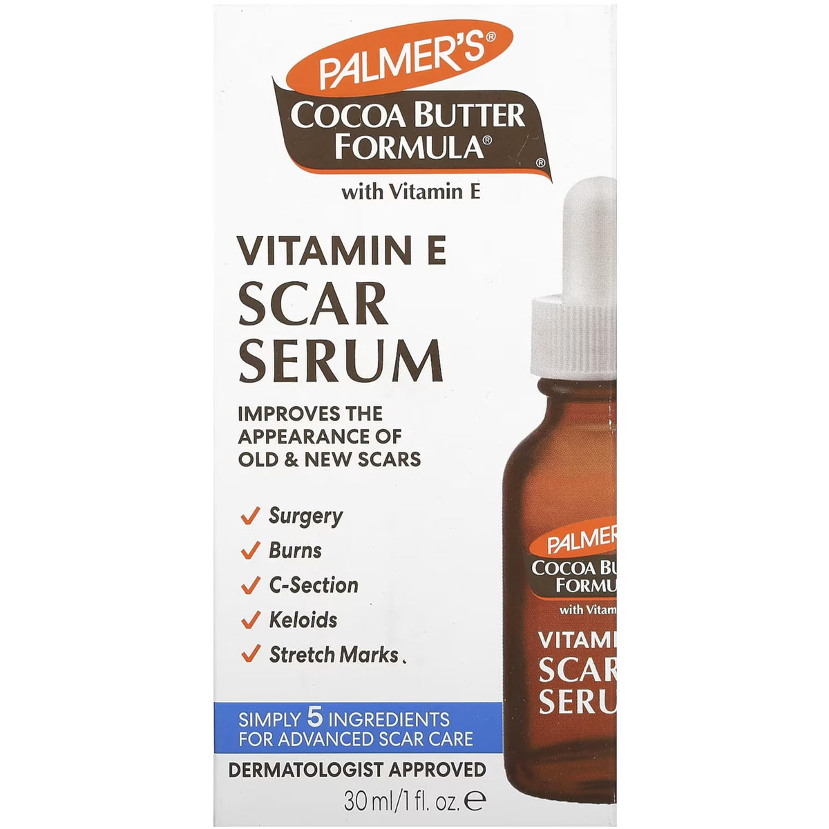 Palmer's Cocoa Butter Formula Scar Serum 1 oz front view