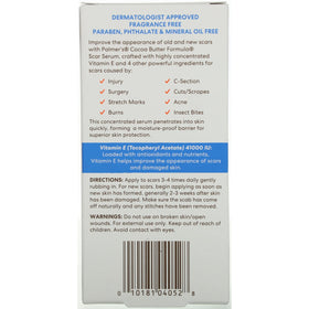 Palmer's Cocoa Butter Formula Scar Serum 1 oz with ingredients list