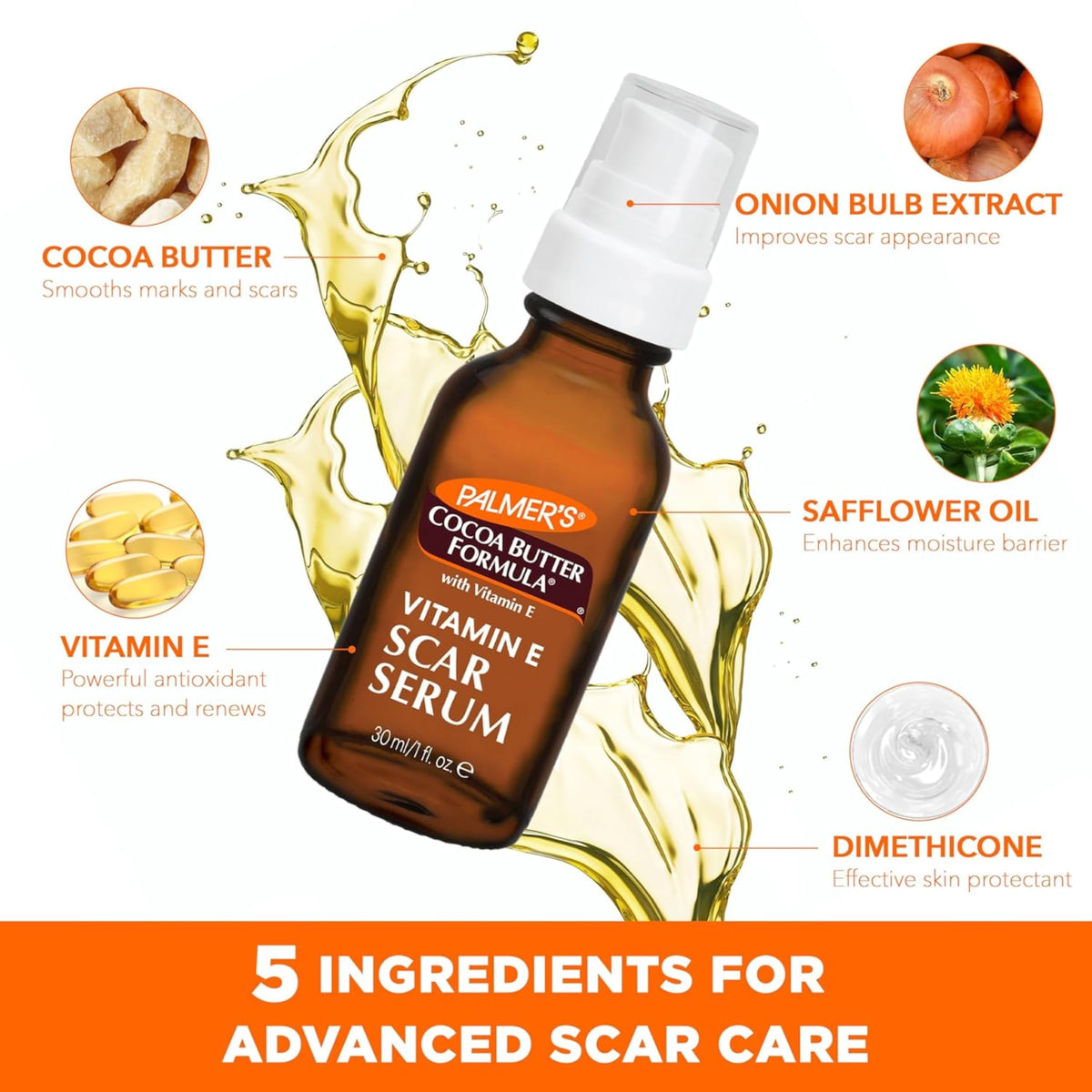 Palmer's Cocoa Butter Formula Scar Serum 1 oz with packaging