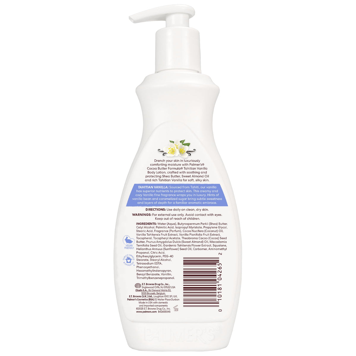 Palmer's Cocoa Butter Formula Tahitian Vanilla Body Lotion back view