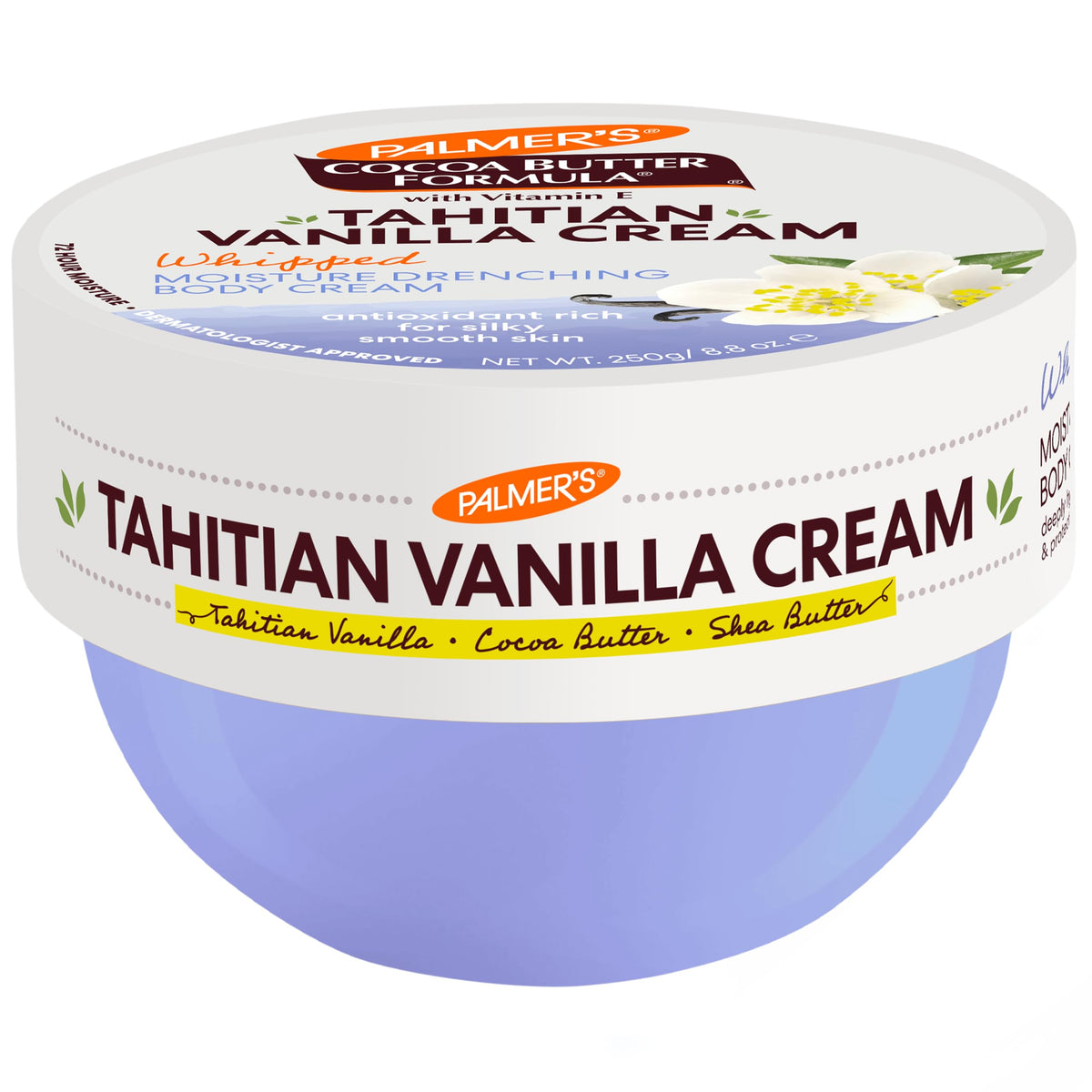 Palmer's Cocoa Butter Tahitian Vanilla Body Cream front view with packaging