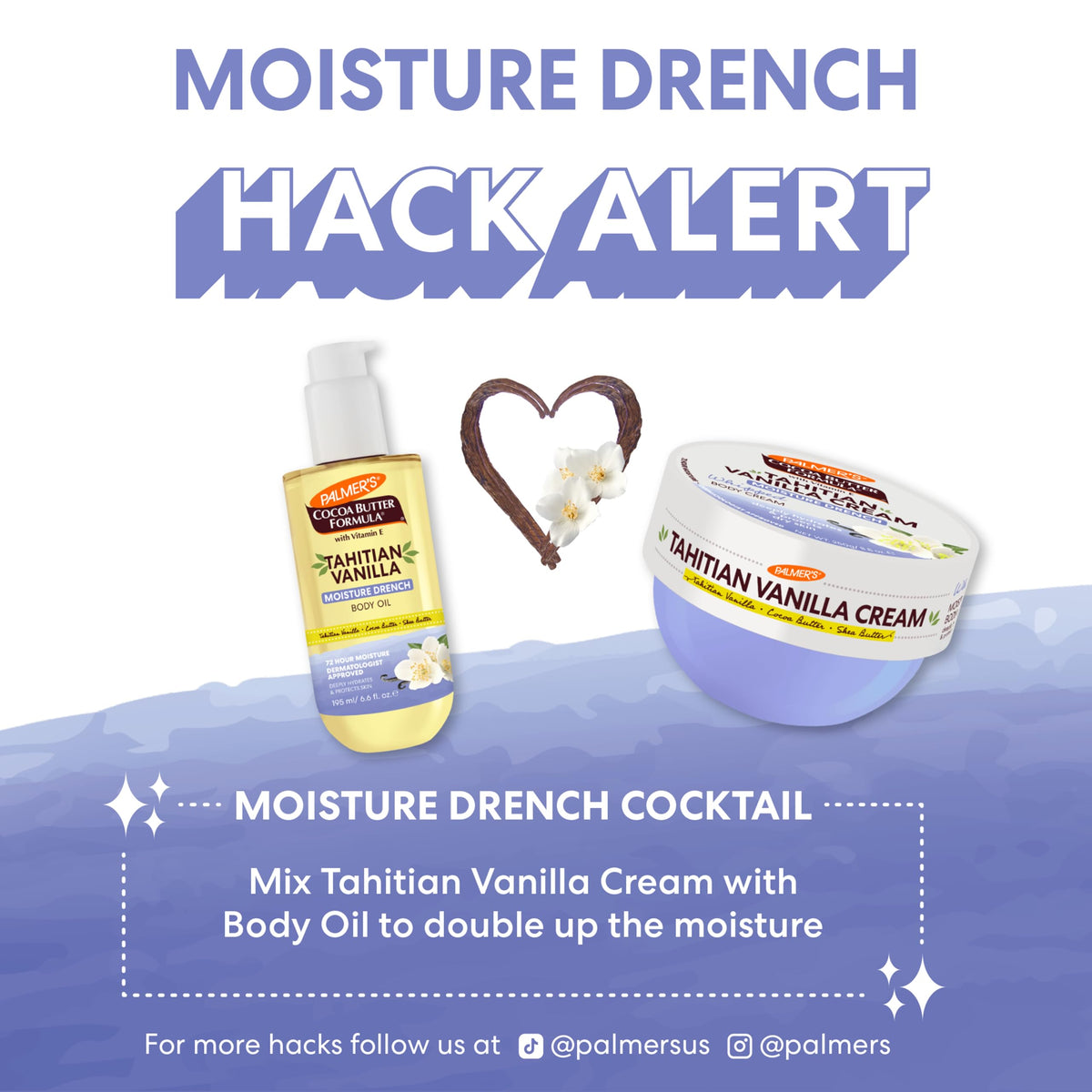 Palmer's Cocoa Butter Tahitian Vanilla Body Cream in hand