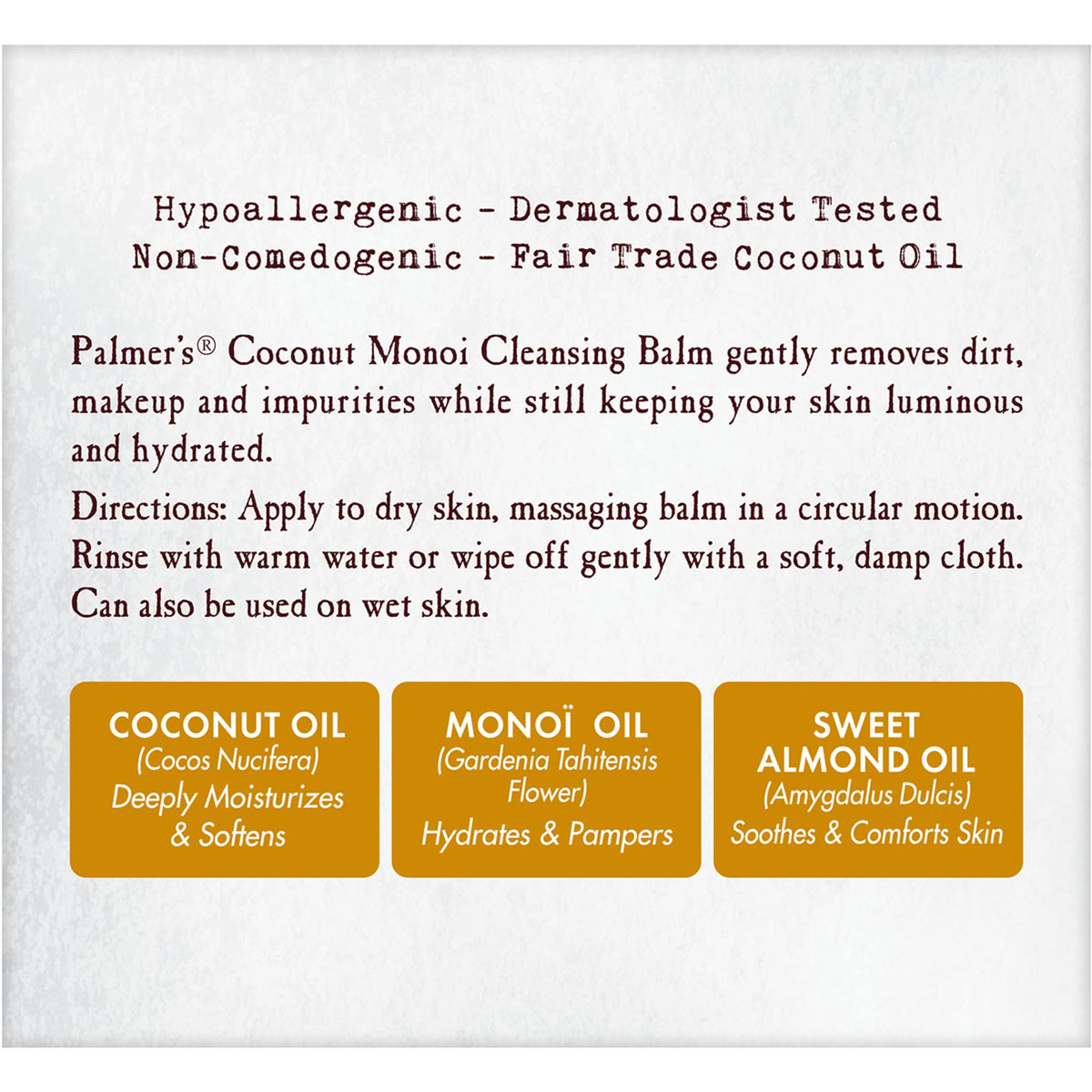 Palmer's Coconut Monoi Facial Cleansing Balm 110g packaging