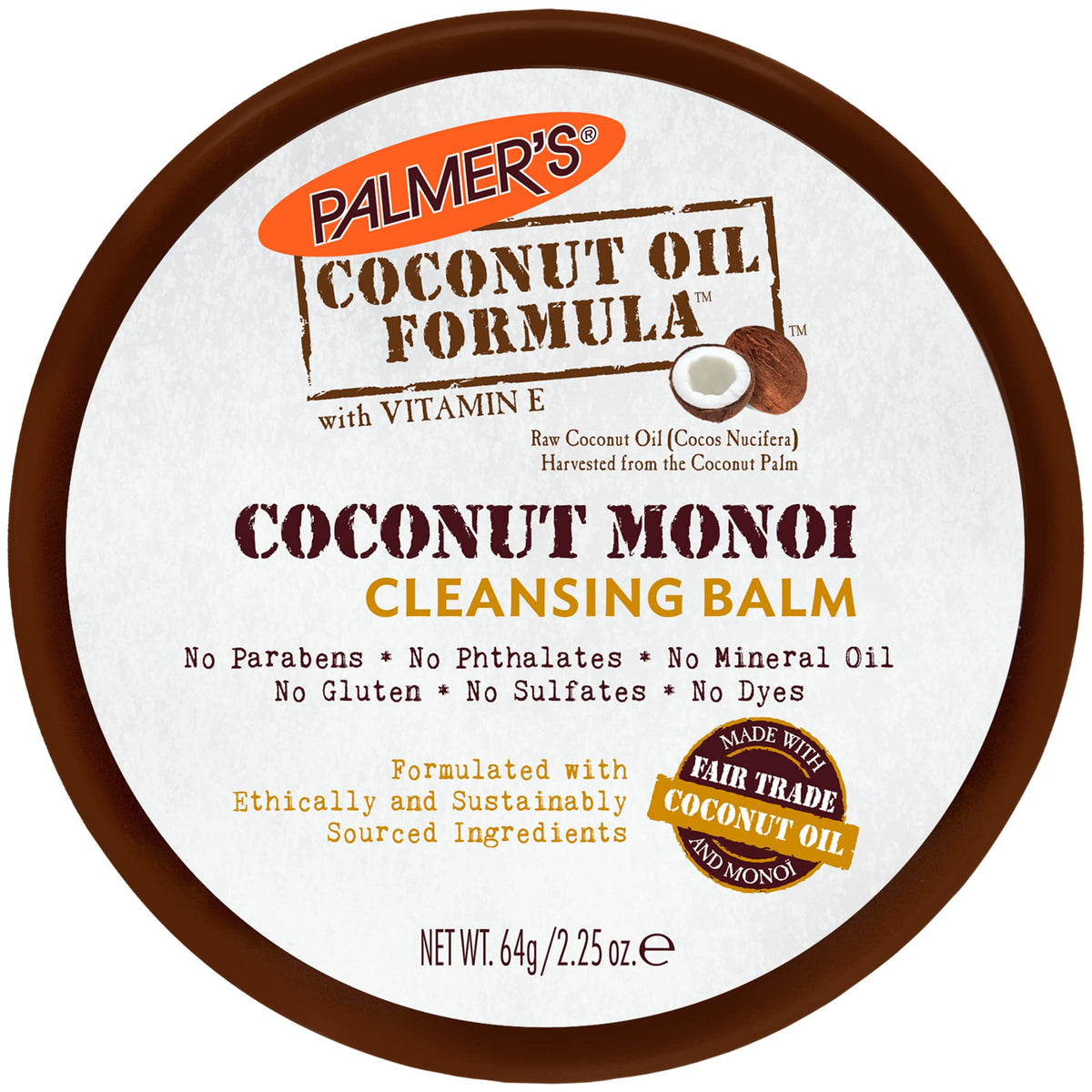 Palmer's Coconut Monoi Facial Cleansing Balm 110g with a soft cloth