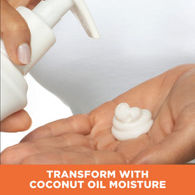 Palmer's Coconut Oil Body Lotion with tropical coconut background