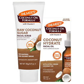 Palmer's Coconut Oil Face Care Bundle front view with face oil and scrub