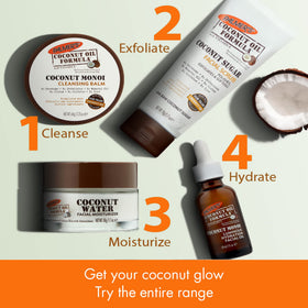 Palmer's Coconut Oil Face Care Bundle lifestyle scene with products on a bathroom counter