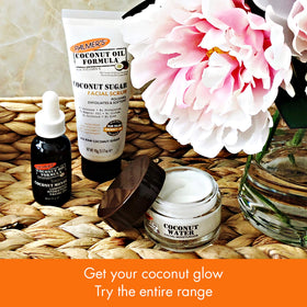 Palmer's Coconut Sugar Facial Scrub on a bathroom counter
