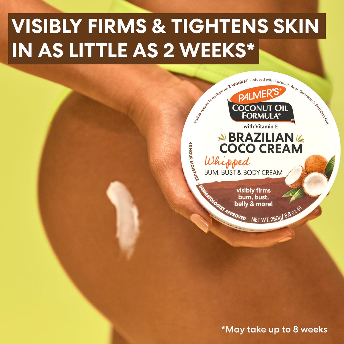 Palmer's Firming Body Cream texture close-up showing whipped consistency