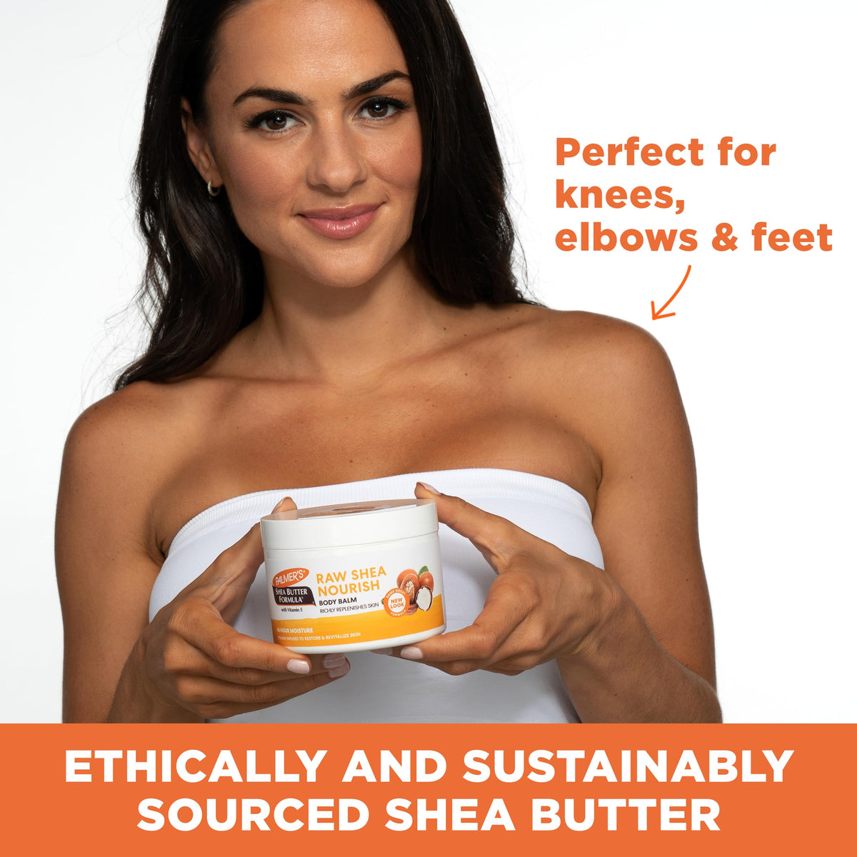 Palmer's Raw African Shea Body Butter 7.25 Oz on a bathroom shelf