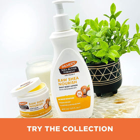 Palmer's Shea Body Lotion on a bathroom shelf