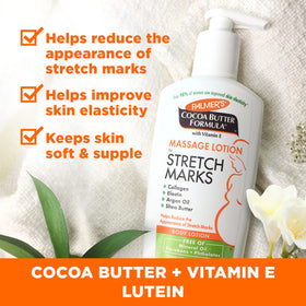 Palmer's Stretch Marks Lotion being applied to skin