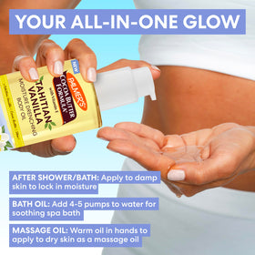 Palmer's Tahitian Vanilla Body Oil application on skin
