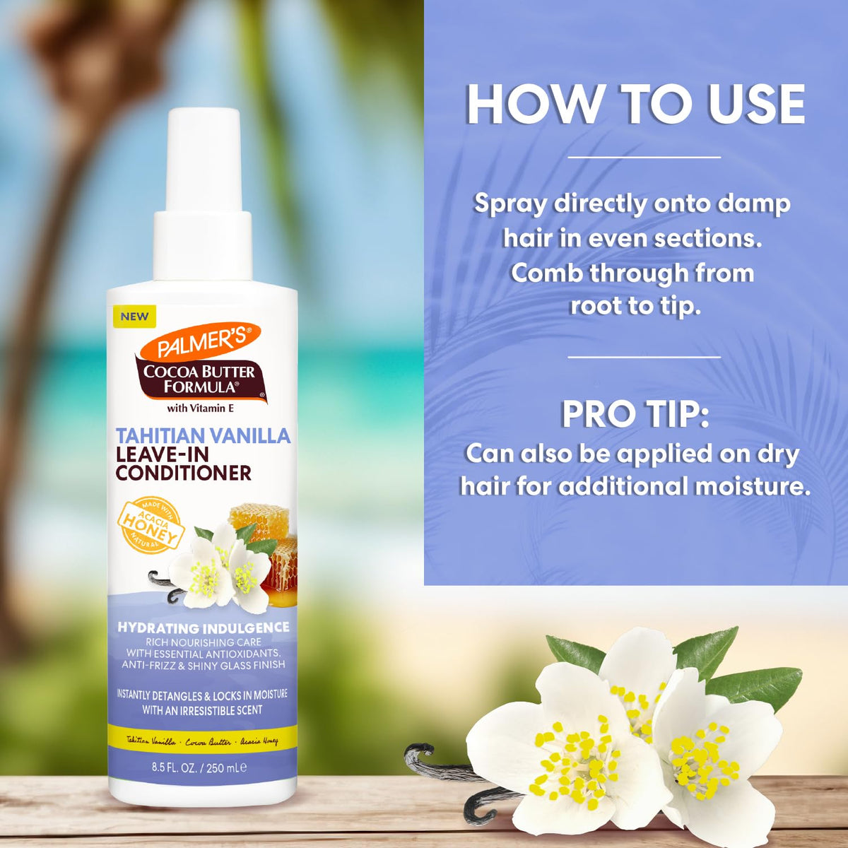 Palmer's Tahitian Vanilla Leave-In Conditioner 8.5 Oz close-up of spray nozzle