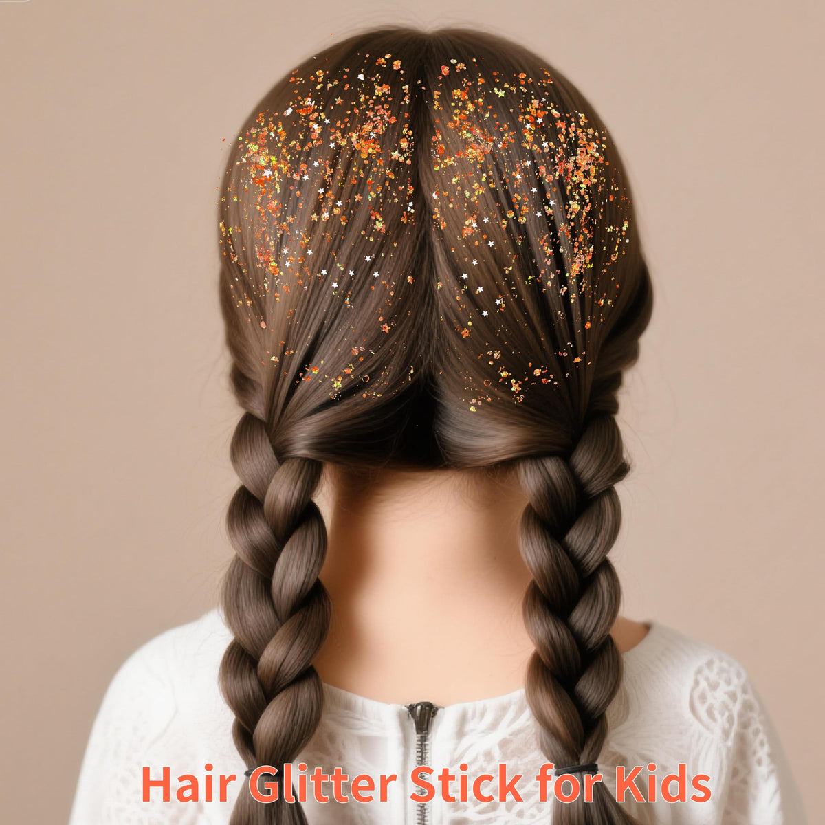 Paminify Orange Hair Glitter Stick being applied on skin