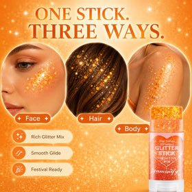 Paminify Orange Hair Glitter Stick with packaging displayed