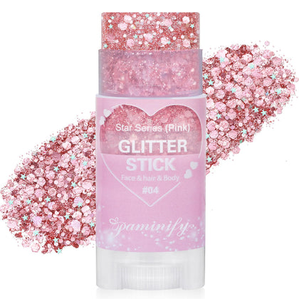 Paminify Pink Hair Glitter Stick front view