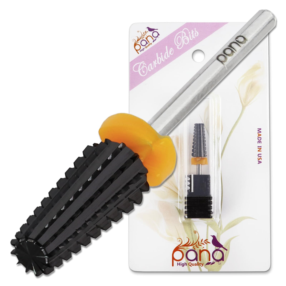 PANA 5-in-1 Nail Drill Bit front view with DLC Black finish