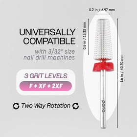 PANA 5 in 1 Nail Drill Bit showing tapered edges