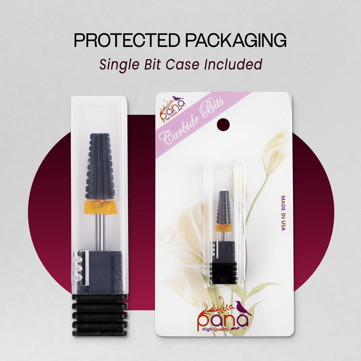 PANA 5-in-1 Nail Drill Bit side view highlighting tapered edges