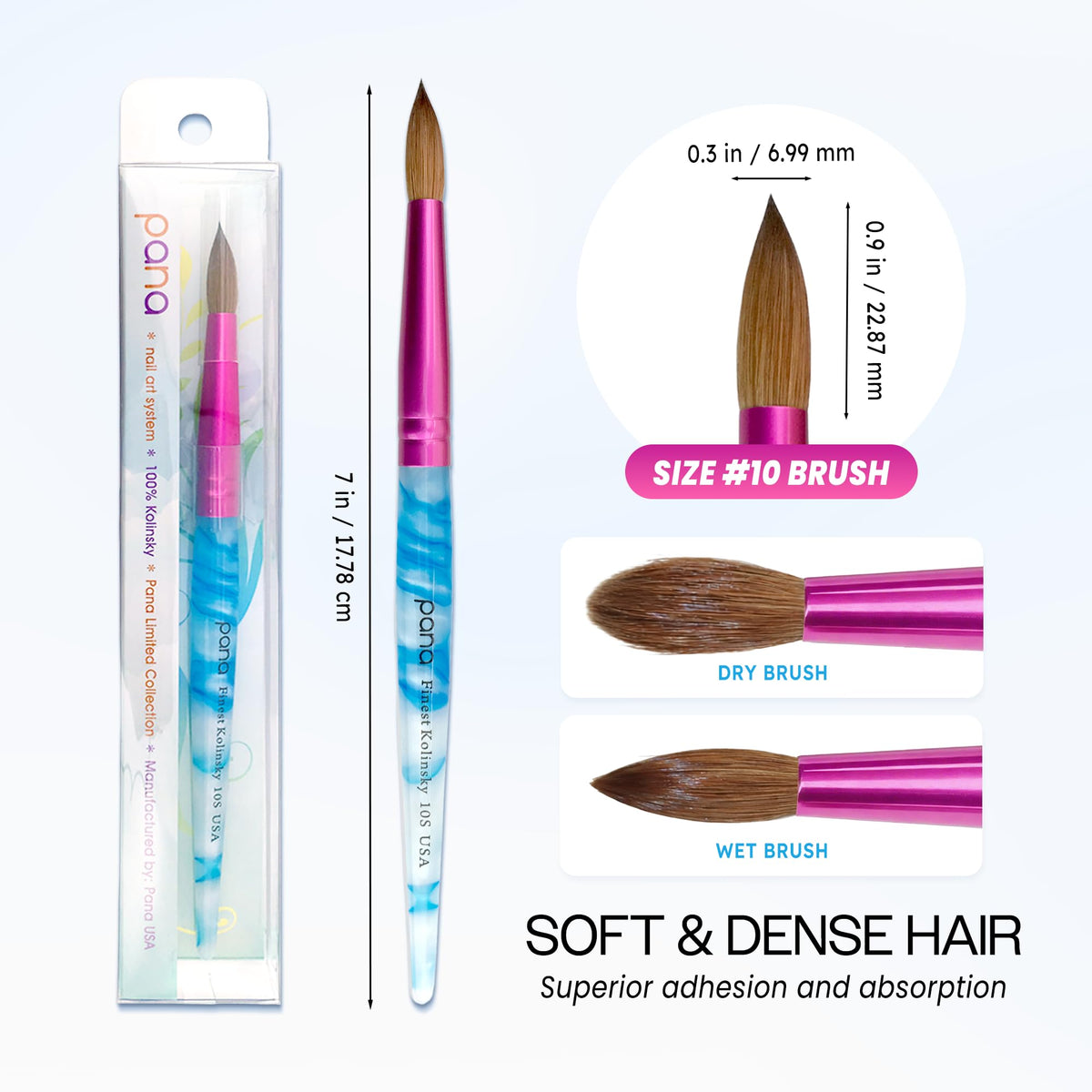 PANA Acrylic Nail Brush displayed on a workstation