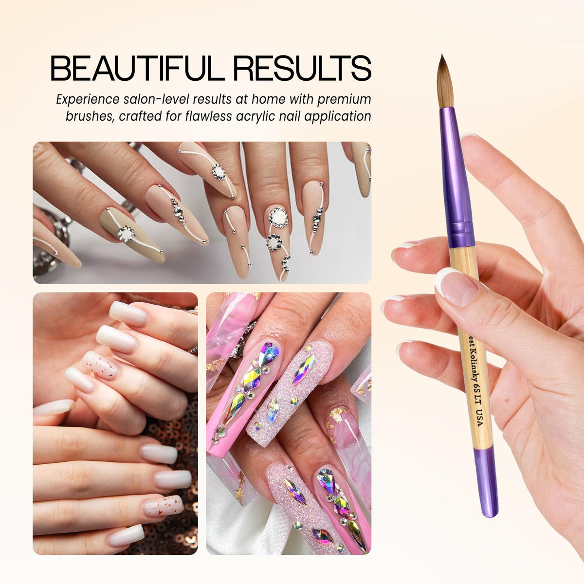 PANA Acrylic Nail Brush in a nail art setup