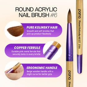 PANA Acrylic Nail Brush purple ferrule detail