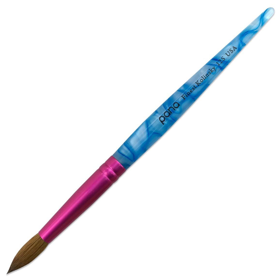 PANA Acrylic Nail Brush Size 12 with blue swirl handle