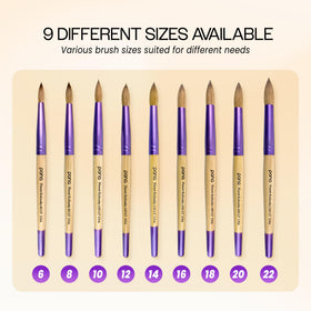 PANA Acrylic Nail Brush Size #6 with other nail tools