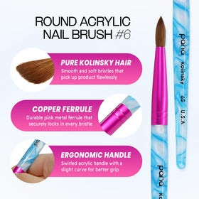 PANA Nail Brush Size 6 displayed on a nail art workstation