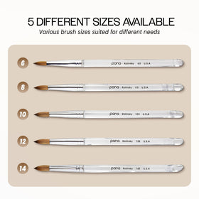 PANA Nail Brush with clear acrylic handle on a white background
