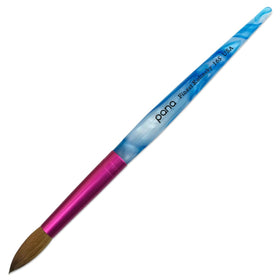 PANA Pure Kolinsky Acrylic Nail Brush Size 16 with Blue Handle front view