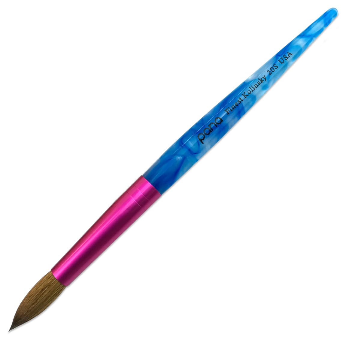 PANA Pure Kolinsky Acrylic Nail Brush Size 20 with blue handle