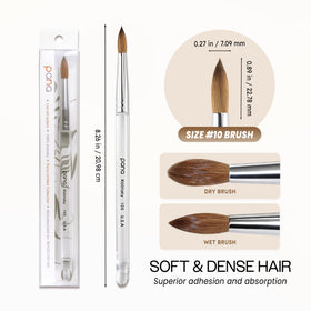 PANA Pure Kolinsky Nail Brush showing metal ferrule