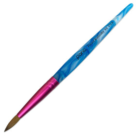 PANA Pure Kolinsky Nail Brush Size 6 with pink ferrule and blue swirl handle