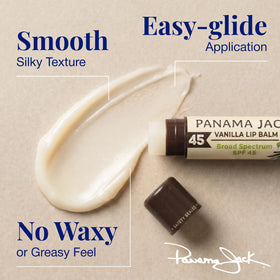 Panama Jack Sunscreen Lip Balm SPF 45 Vanilla flavour application on lips