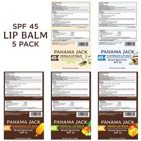 Panama Jack Sunscreen Lip Balm SPF 45 Vanilla flavour on a beach towel