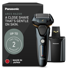 Panasonic ARC5 Electric Razor front view with cleaning station
