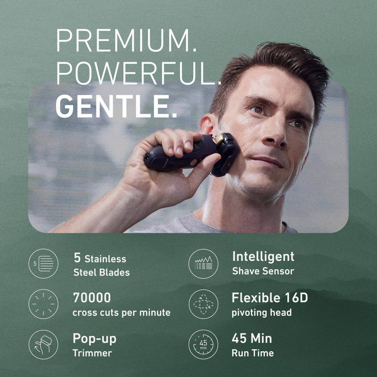 Panasonic ARC5 Electric Razor showing the 5-blade system