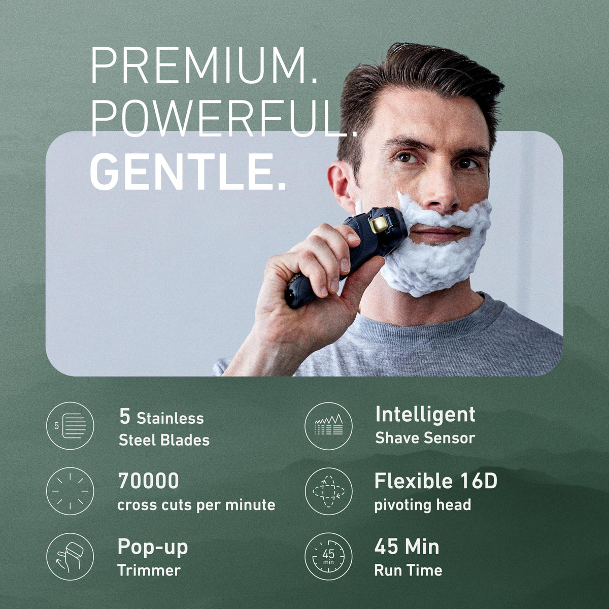 Panasonic Arc5 Electric Razor side view showing flexible head