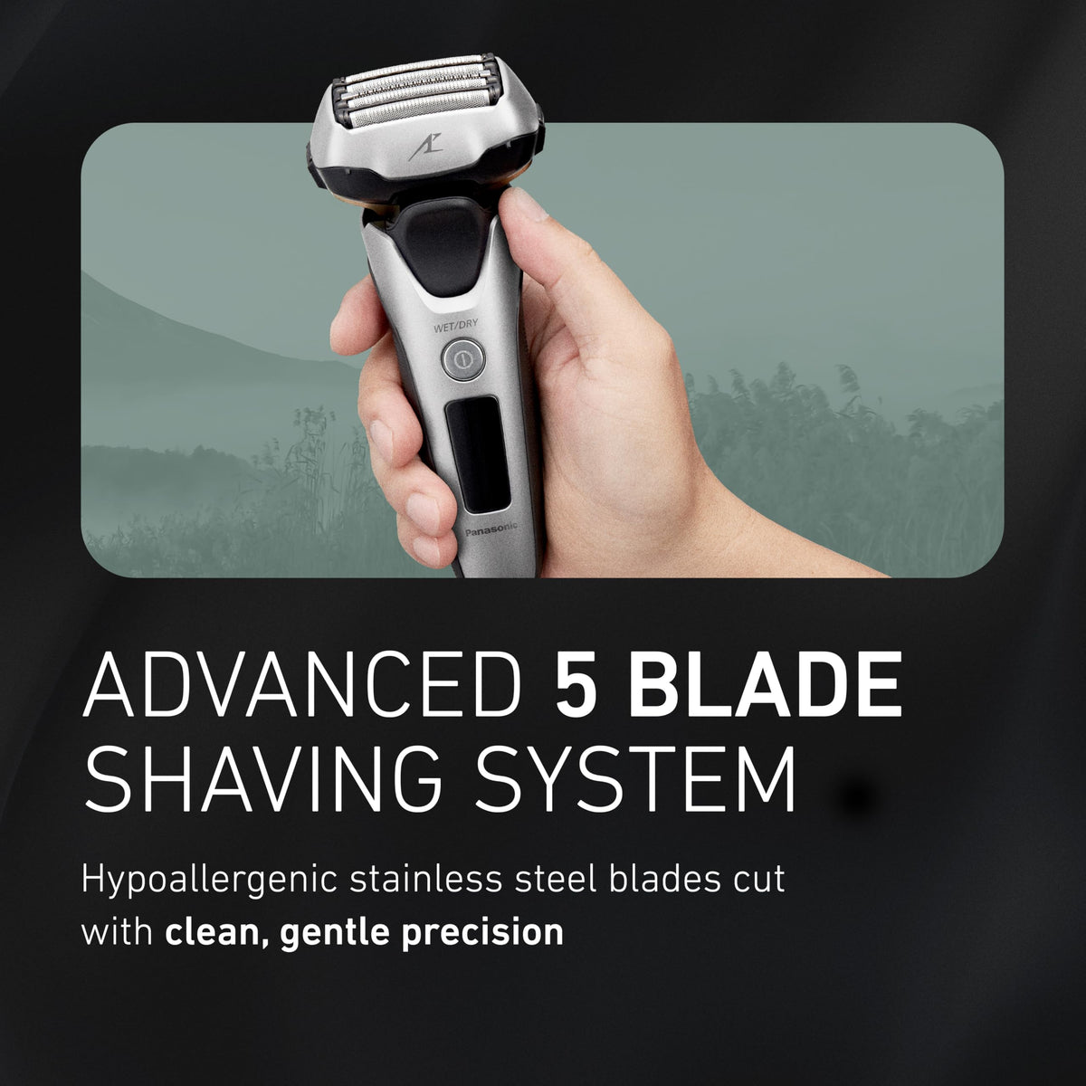 Panasonic ARC5 Electric Razor with pop-up trimmer detail