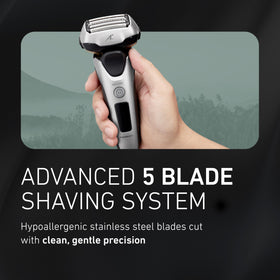 Panasonic ARC5 Electric Razor with pop-up trimmer detail