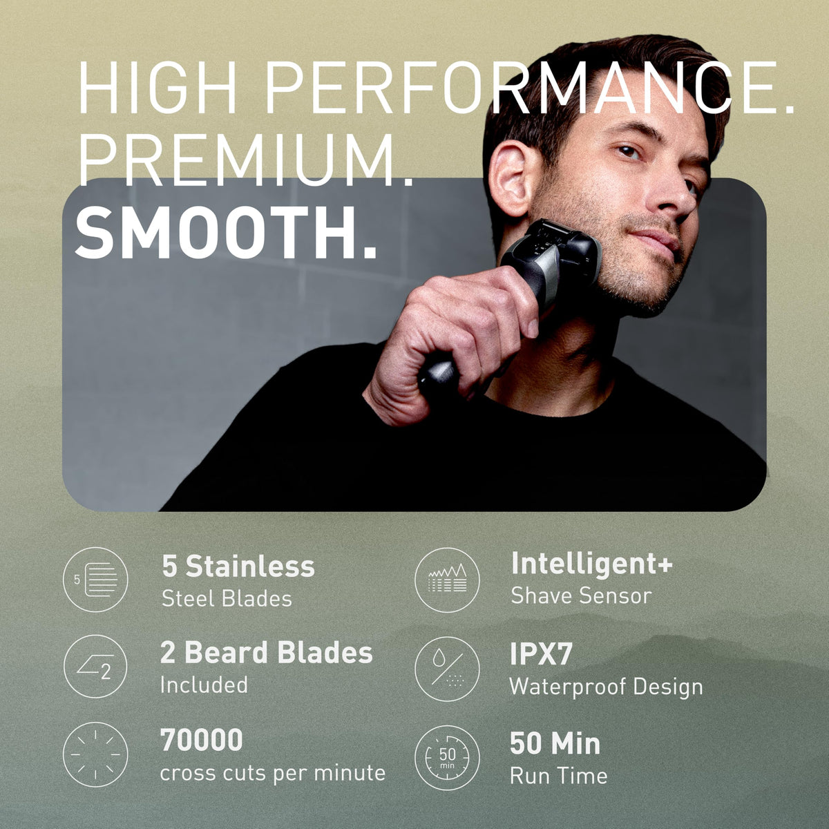 Panasonic ARC5 PRO Electric Razor side view showing flexible head