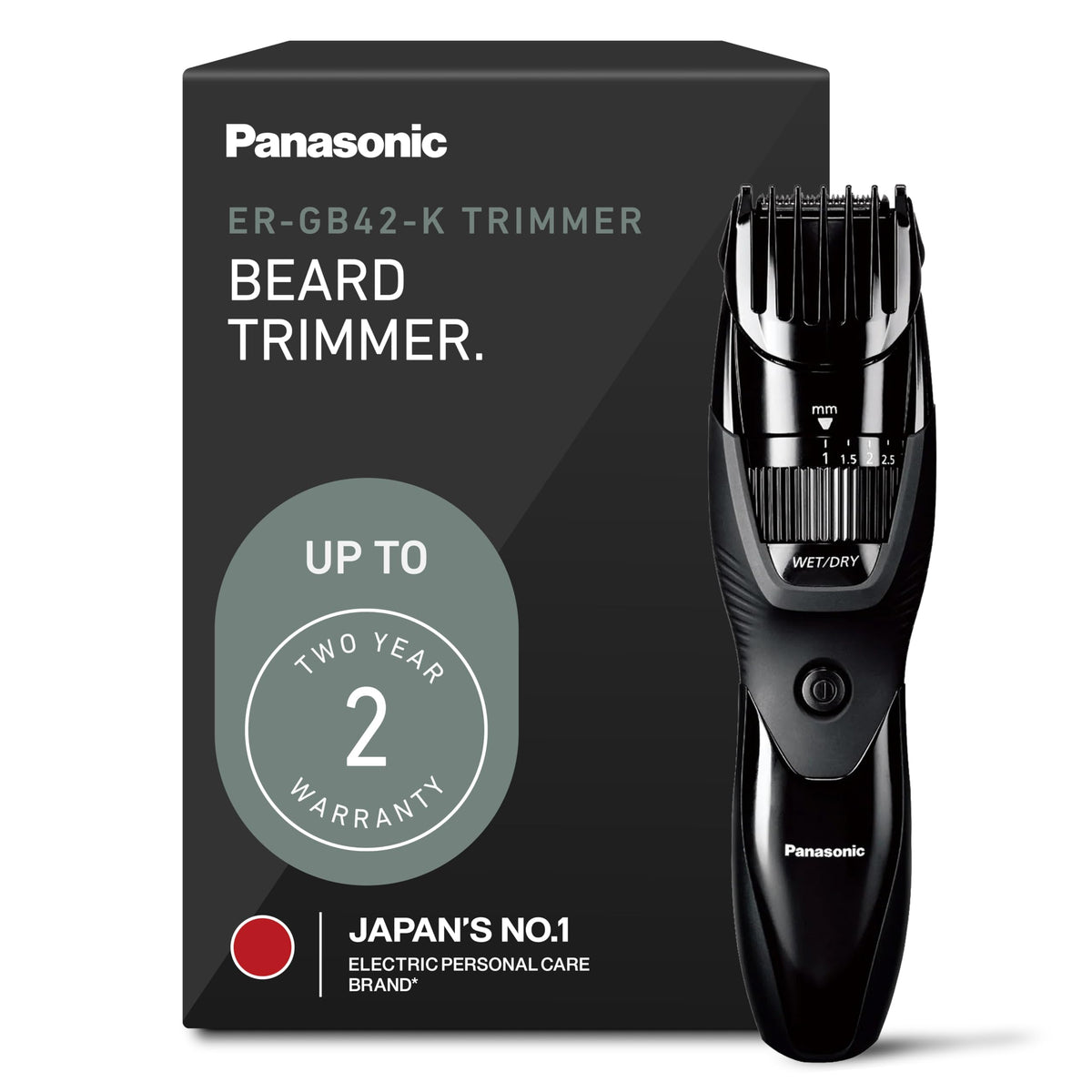 Panasonic ER-GB42-K Cordless Beard Trimmer front view