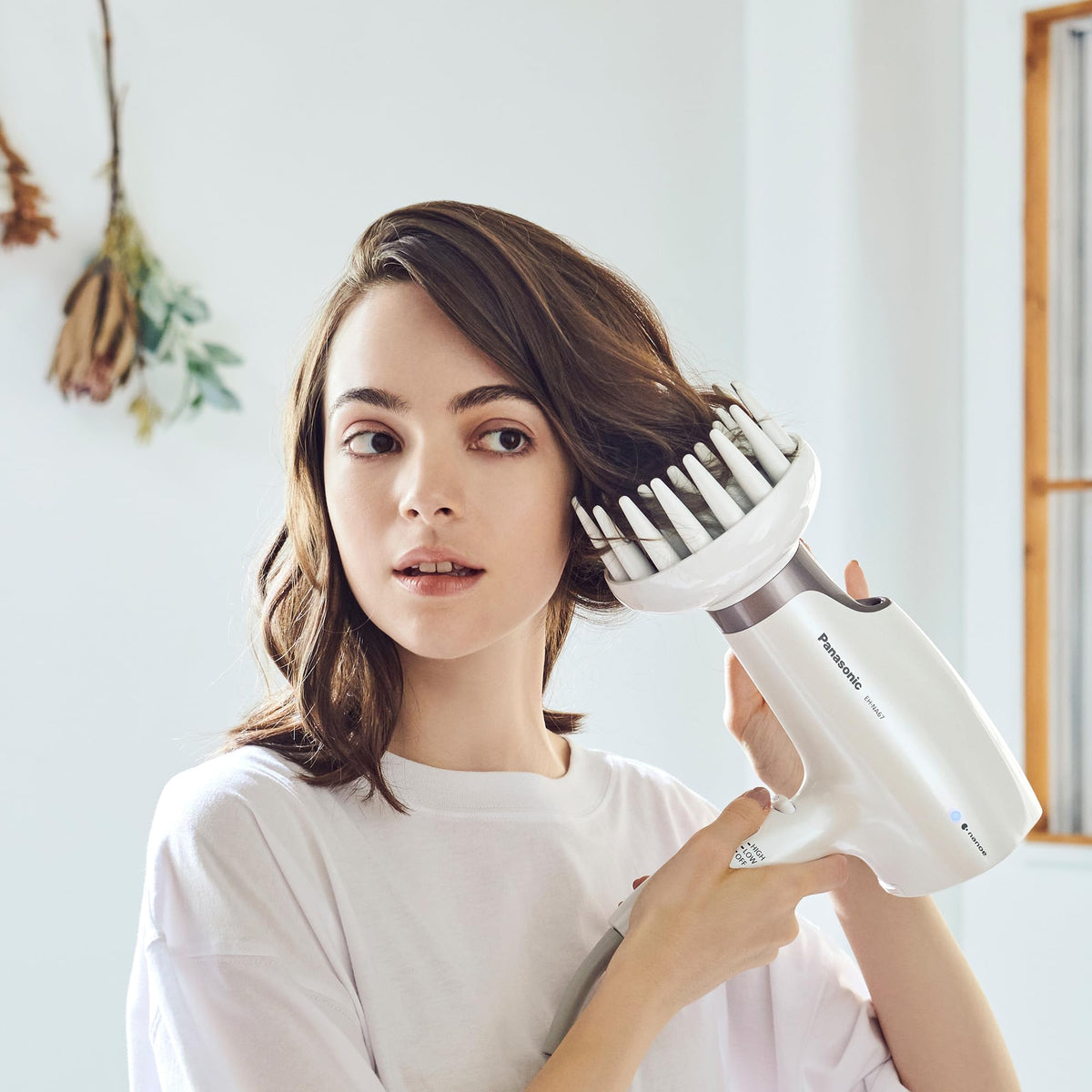 Panasonic Nanoe Hair Dryer with accessories laid out