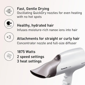 Panasonic Nanoe Hair Dryer with diffuser attachment